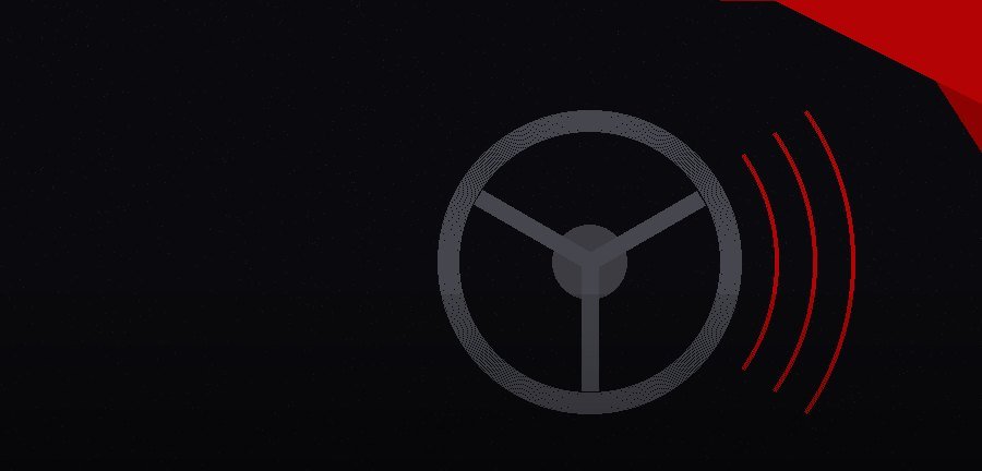 Steering wheel with sound waves showing clicking noise when turning